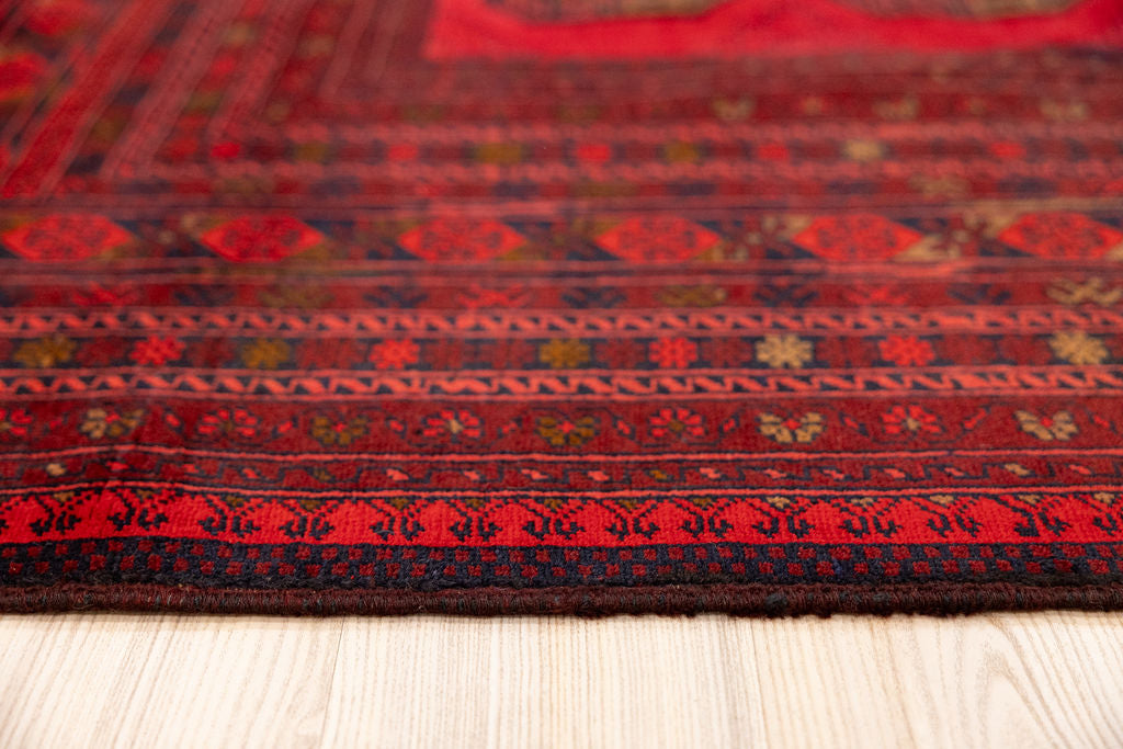 Red Afghan Kundus Filpa Wool Rug 340cm x 252cm