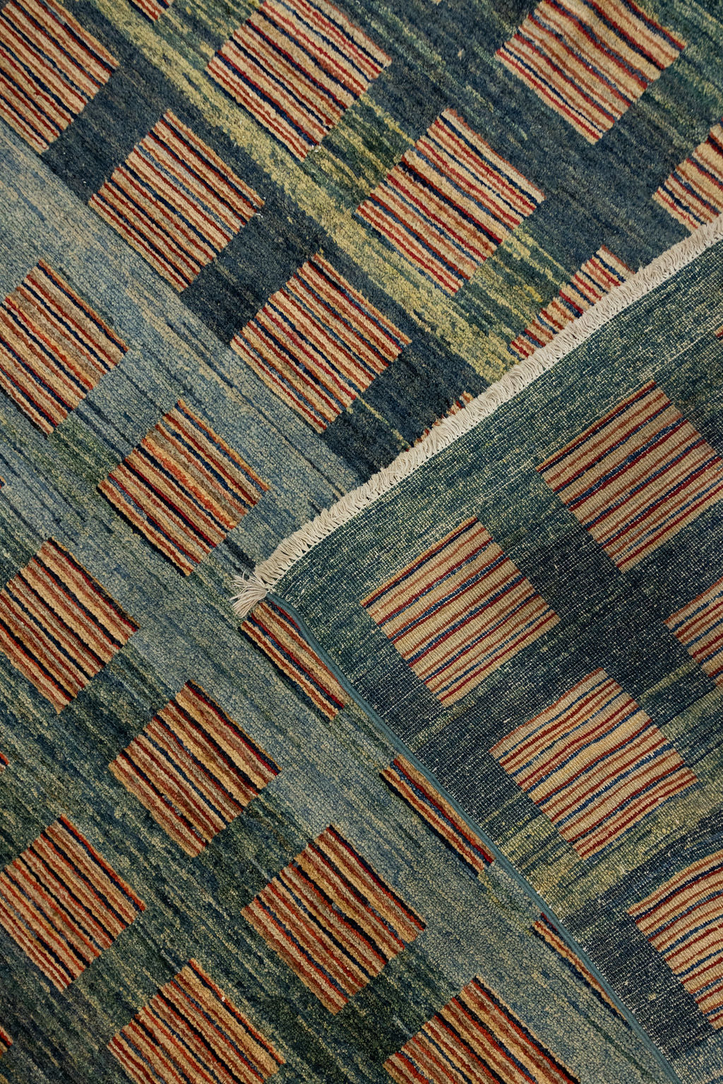 Green Modern Gabbeh Wool Rug 259cm x 192cm