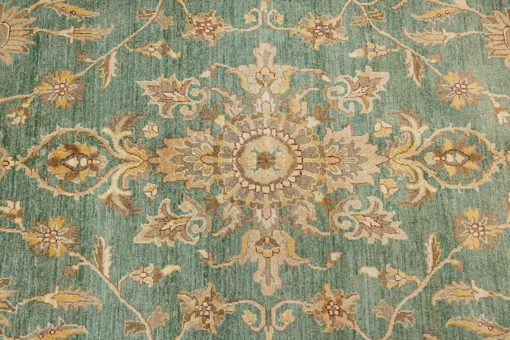 Green Gold Afghan Chobi Wool Rug 297cm x 200cm