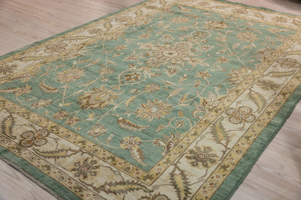 Green Gold Afghan Chobi Wool Rug 297cm x 200cm