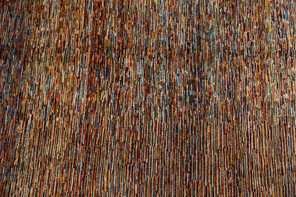 Terracotta Stripi Gabbeh Wool Rug 292cm x 201cm