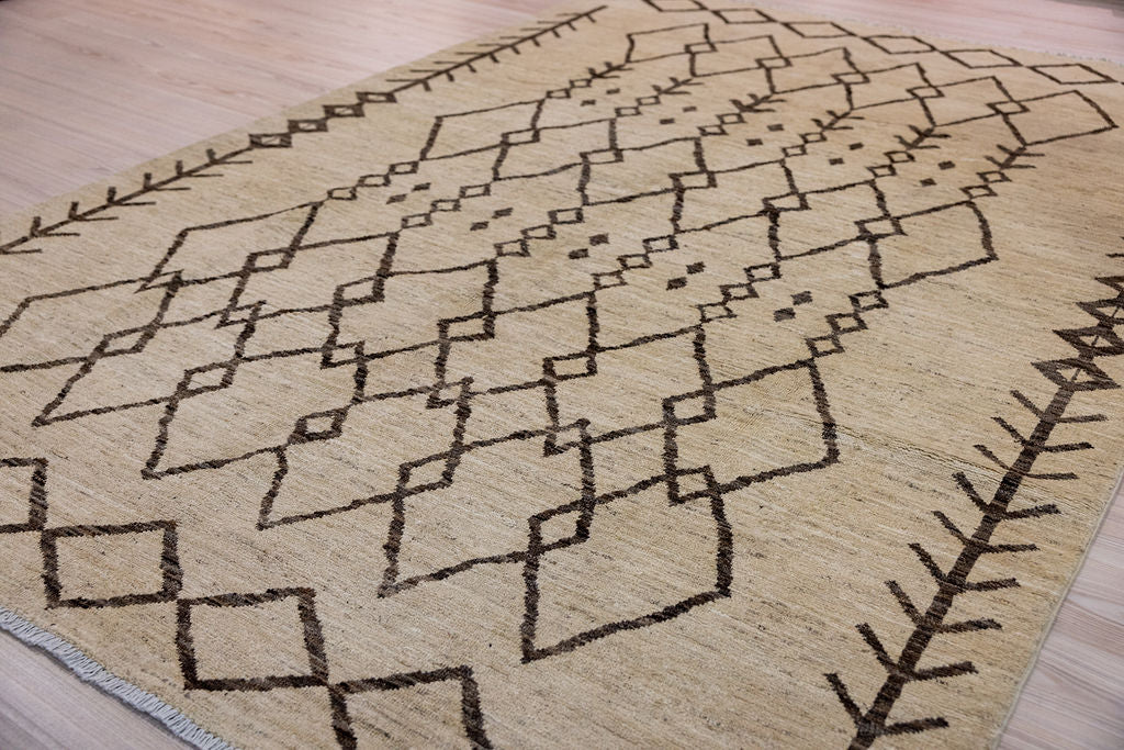 Cream Morrocan Gabbeh Wool Rug 290cm x 200cm