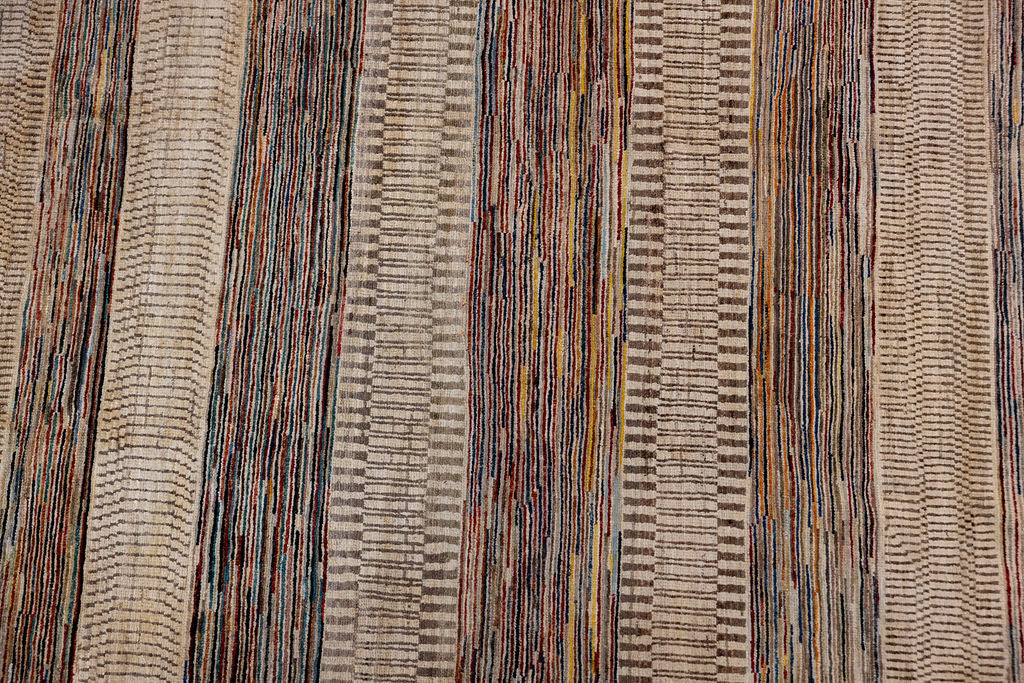 Cream Modern Gabbeh Wool Rug 294cm x 199cm