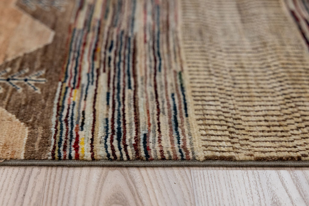 Cream Modern Gabbeh Wool Rug 294cm x 199cm