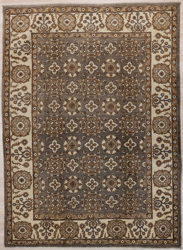 Dark Grey Afghan Chobi Wool Rug 205cm x 152cm