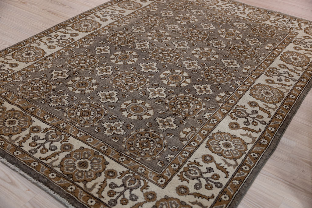 Dark Grey Afghan Chobi Wool Rug 205cm x 152cm