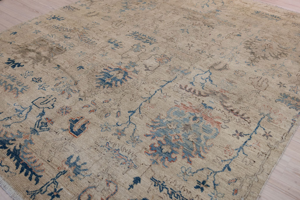 Muted Oushak Chobi Wool Rug 300cm x 241cm