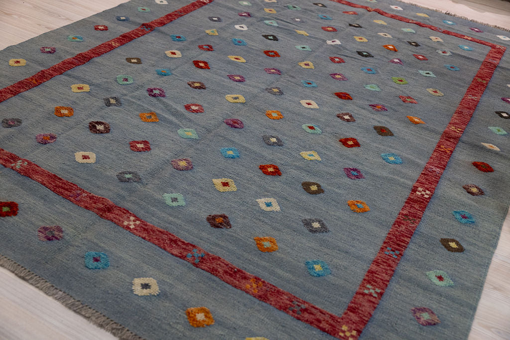 Grey Barjasta Afghan Wool Kilim 293cm x 206cm