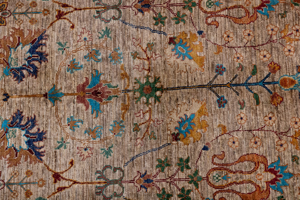 Taupe Afghan Chobi Wool Rug 196cm x 148cm