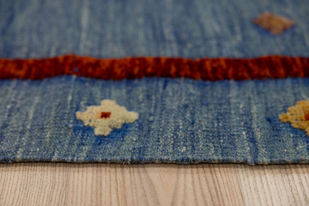 Blue Barjasta Afghan Wool Kilim 194cm x 161cm