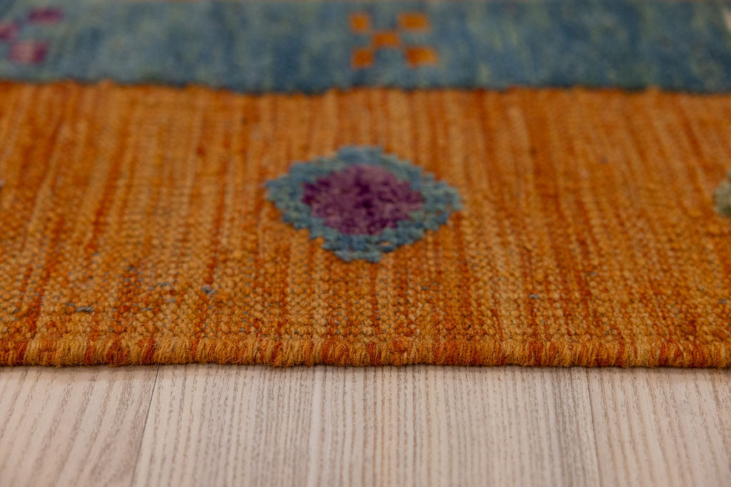 Large Orange Terracotta Barjasta Afghan Wool Kilim 342cm x 259cm