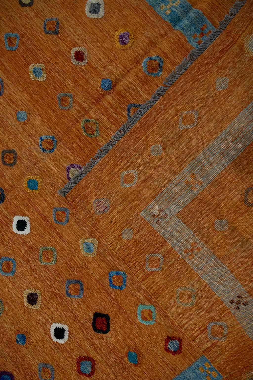 Burnt Orange Barjasta Afghan Wool Kilim 291cm x 207cm