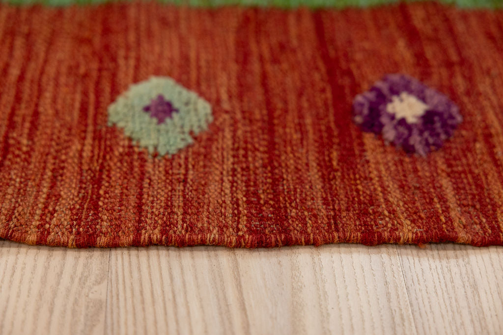 Burnt Orange Barjasta Afghan Wool Kilim 291cm x 207cm
