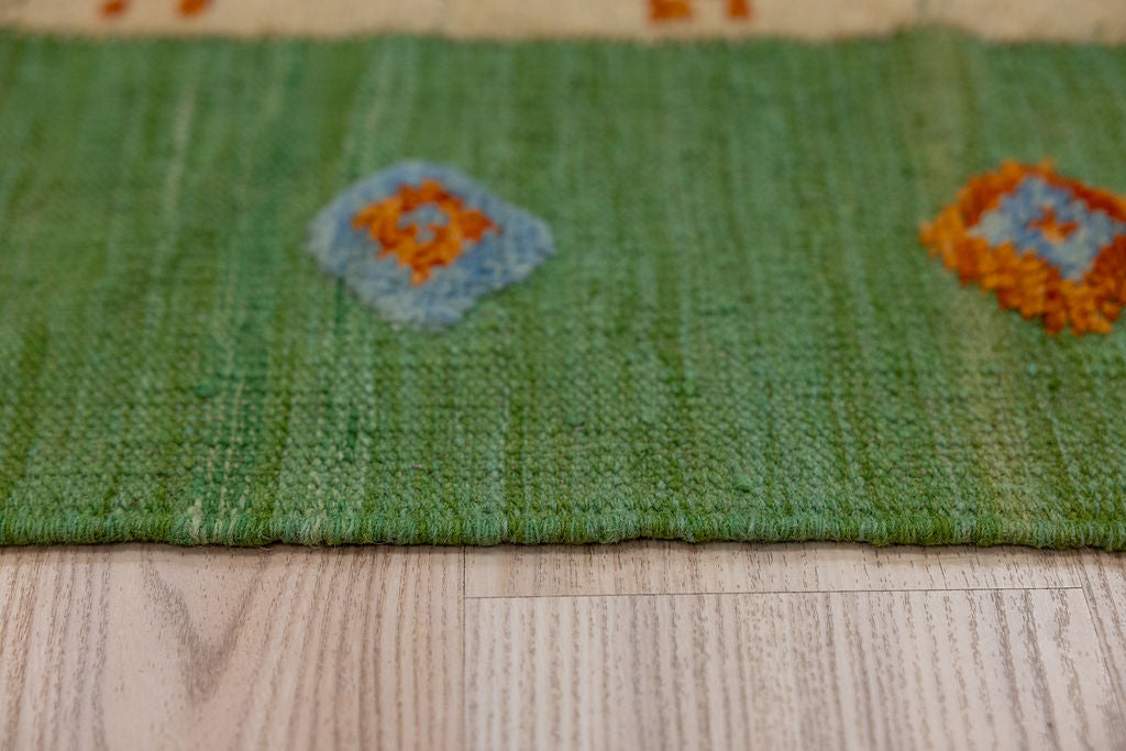 Green Barjasta Afghan Wool Kilim 292cm x 202cm