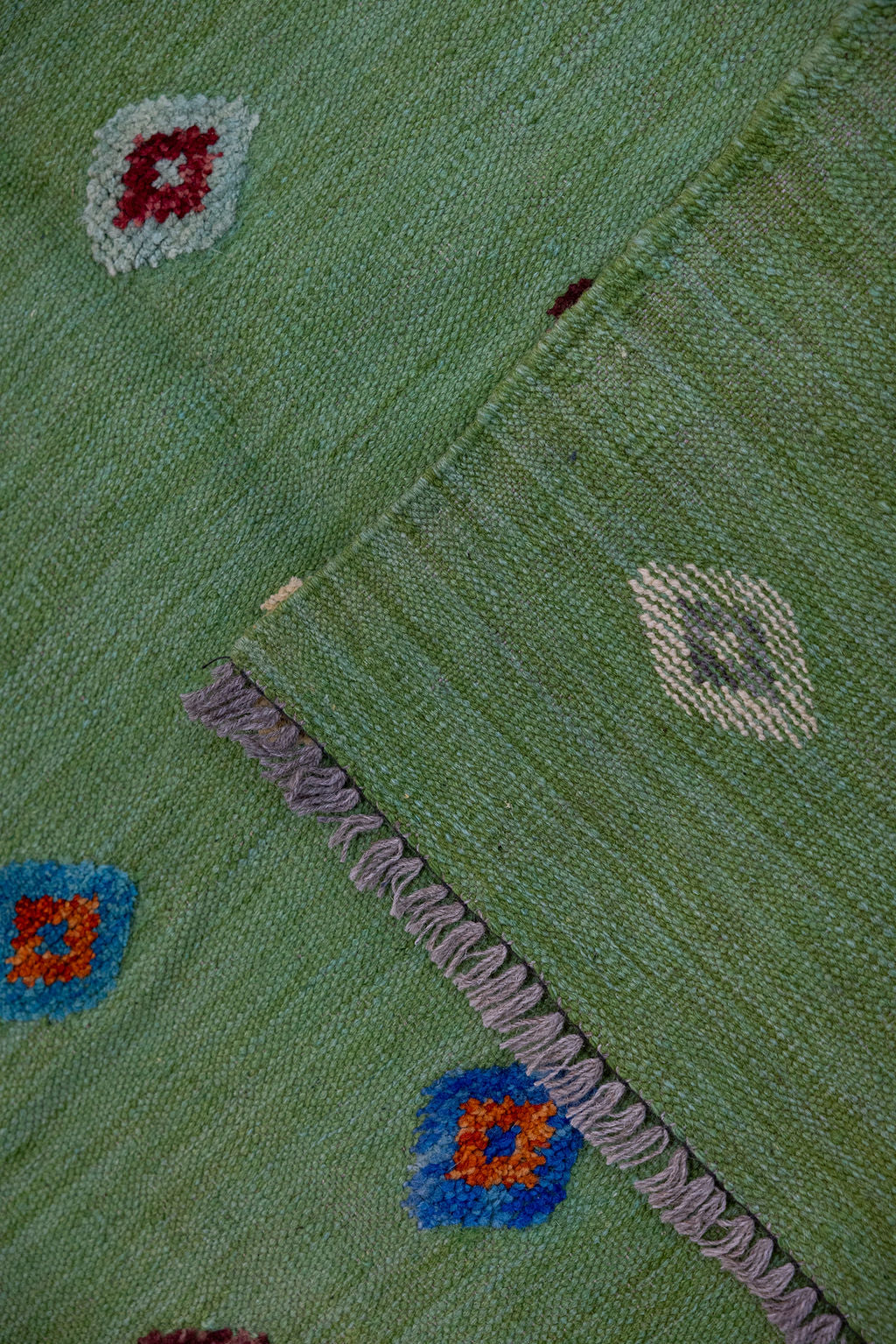 Green Barjasta Afghan Wool Kilim 292cm x 202cm