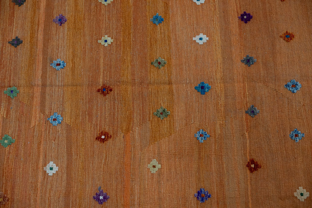 Orange Terracotta Barjasta Afghan Wool Kilim 291cm x 200cm