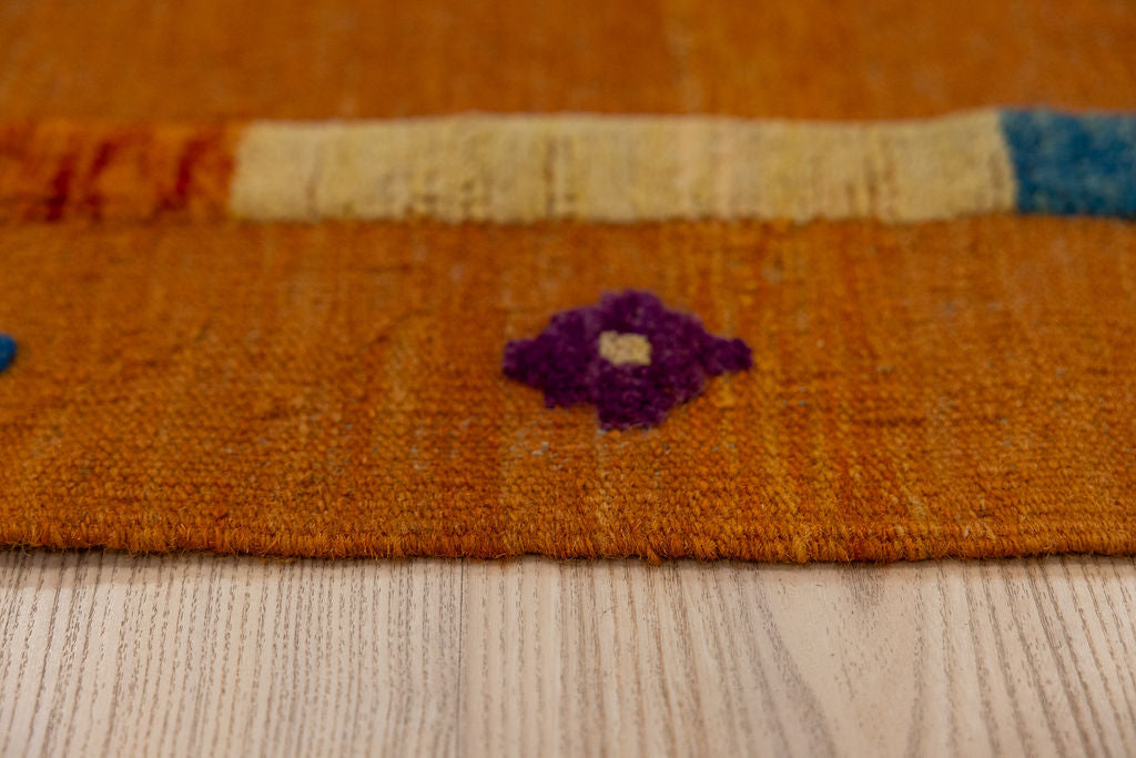 Orange Terracotta Barjasta Afghan Wool Kilim 291cm x 200cm