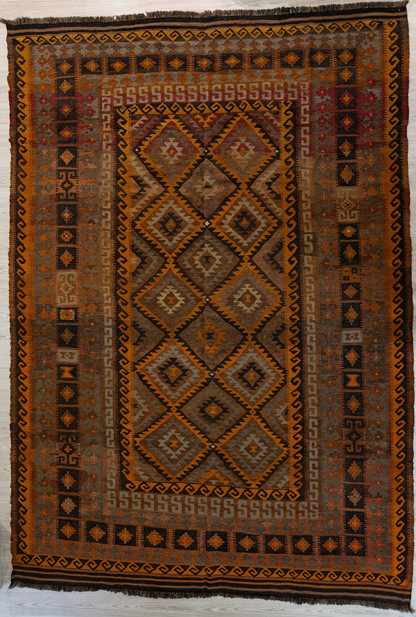 XL c.1970's Vintage Persian Wool Kilim 386cm x 286cm