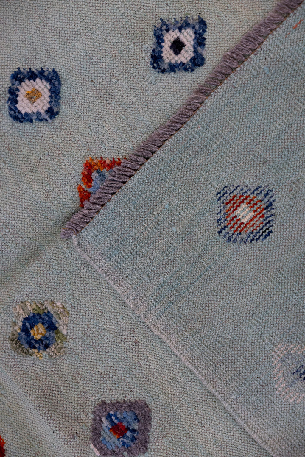 Light Green Barjasta Afghan Wool Kilim 196cm x 159cm