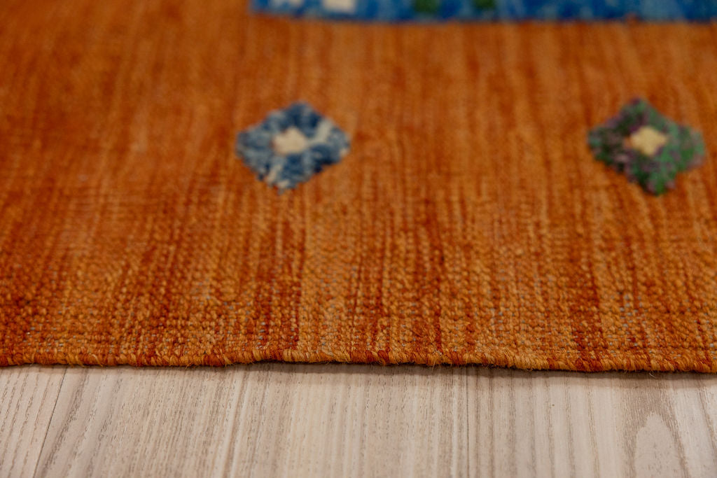 Orange Barjasta Afghan Wool Kilim  198cm x 158cm