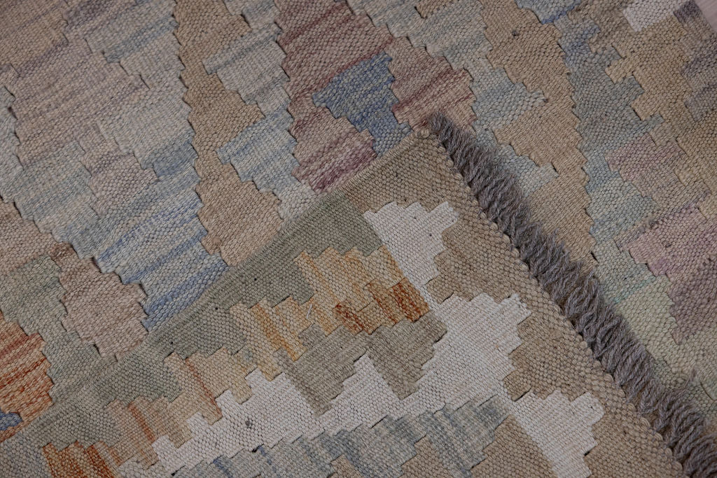Muted Boho Afghan Wool Kilim Runner 149cm x 79cm