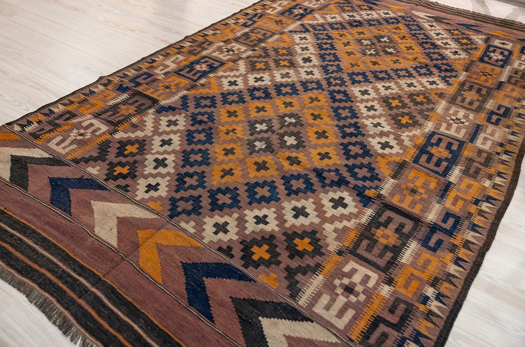 Vintage c.1970's Persian Wool Kilim 330cm x 192cm