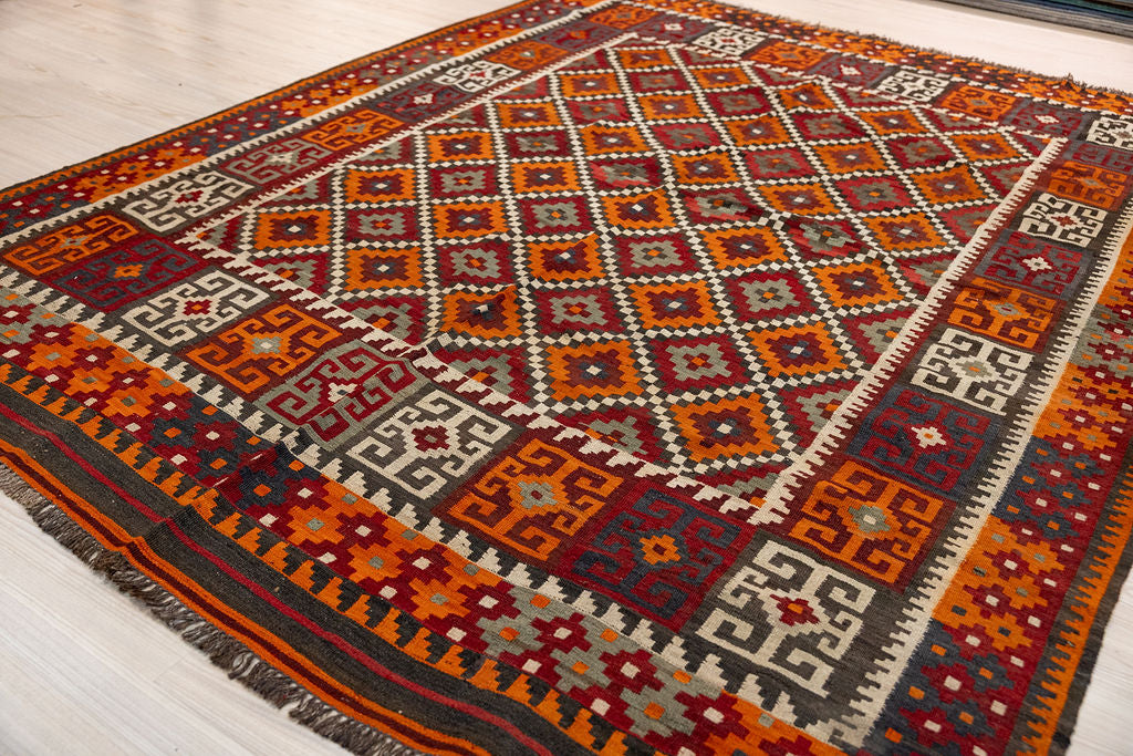 Vintage c.1980's Persian Wool Kilim 291cm x 224cm
