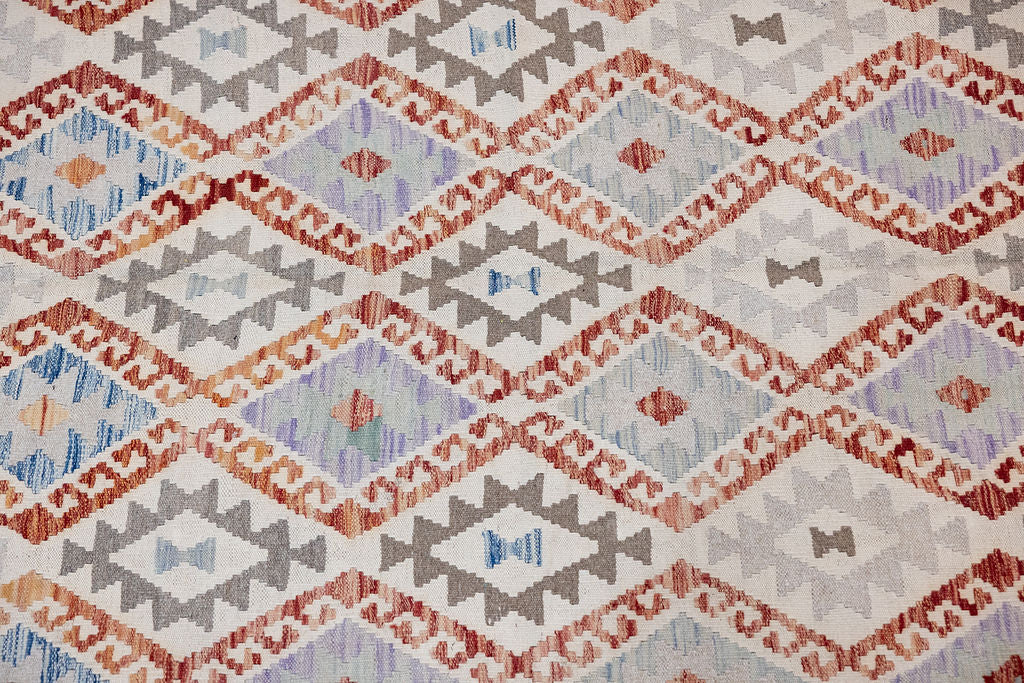 muted Afghan Boho Wool Kilim 290cm x 196cm