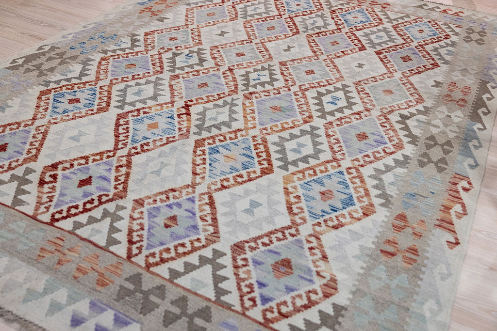 muted Afghan Boho Wool Kilim 290cm x 196cm