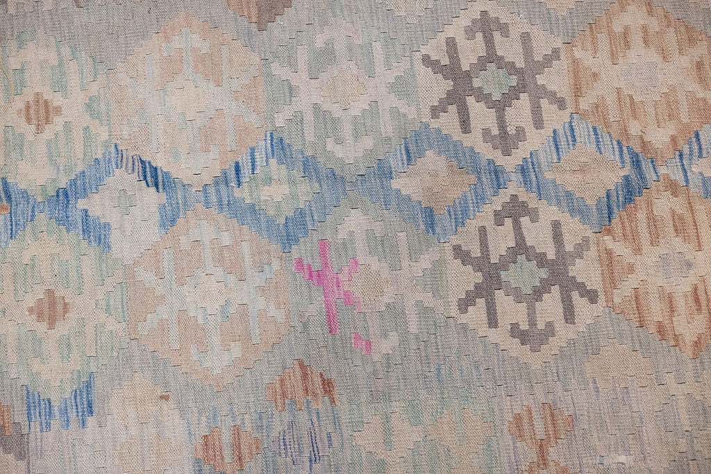 Muted Afghan Boho Wool Kilim 195m x 143cm