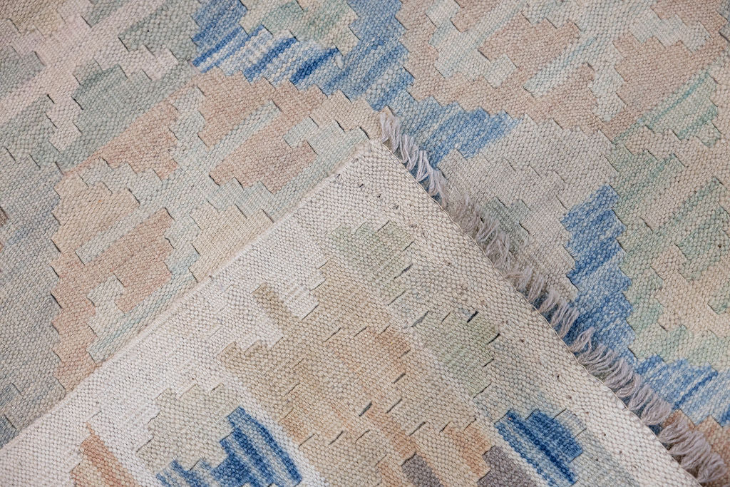 Muted Afghan Boho Wool Kilim 195m x 143cm
