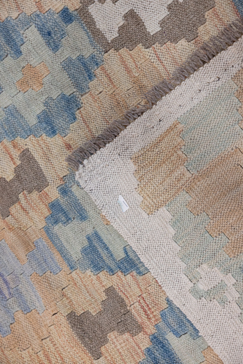 Muted Afghan Boho Wool Kilim 197m x 147cm