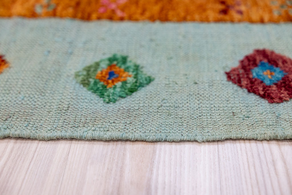 Light Green Barjasta Afghan Wool Kilim 196cm x 144cm
