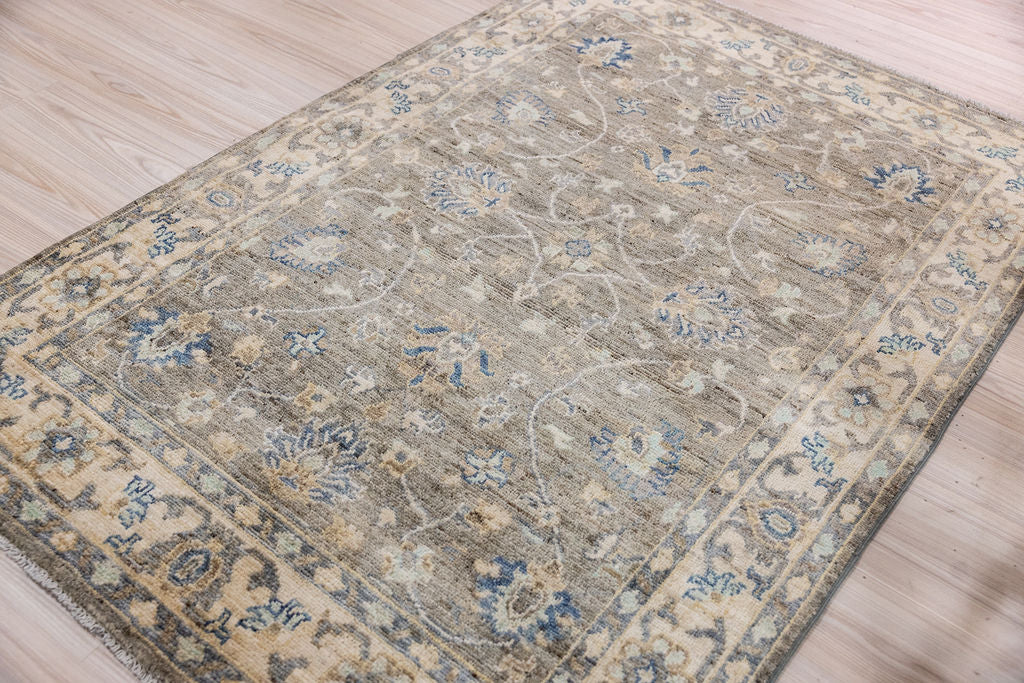 Charcoal Fine Afghan Chobi Wool Rug 193cm x 131cm