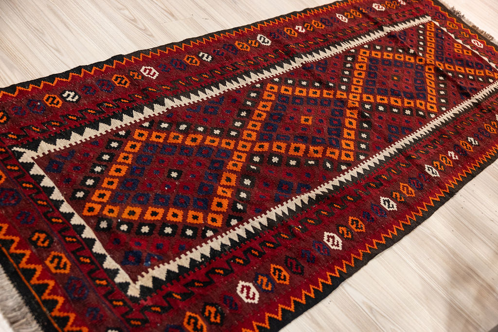 Red Vintage Persian Kilim Runner 248cm x 92cm