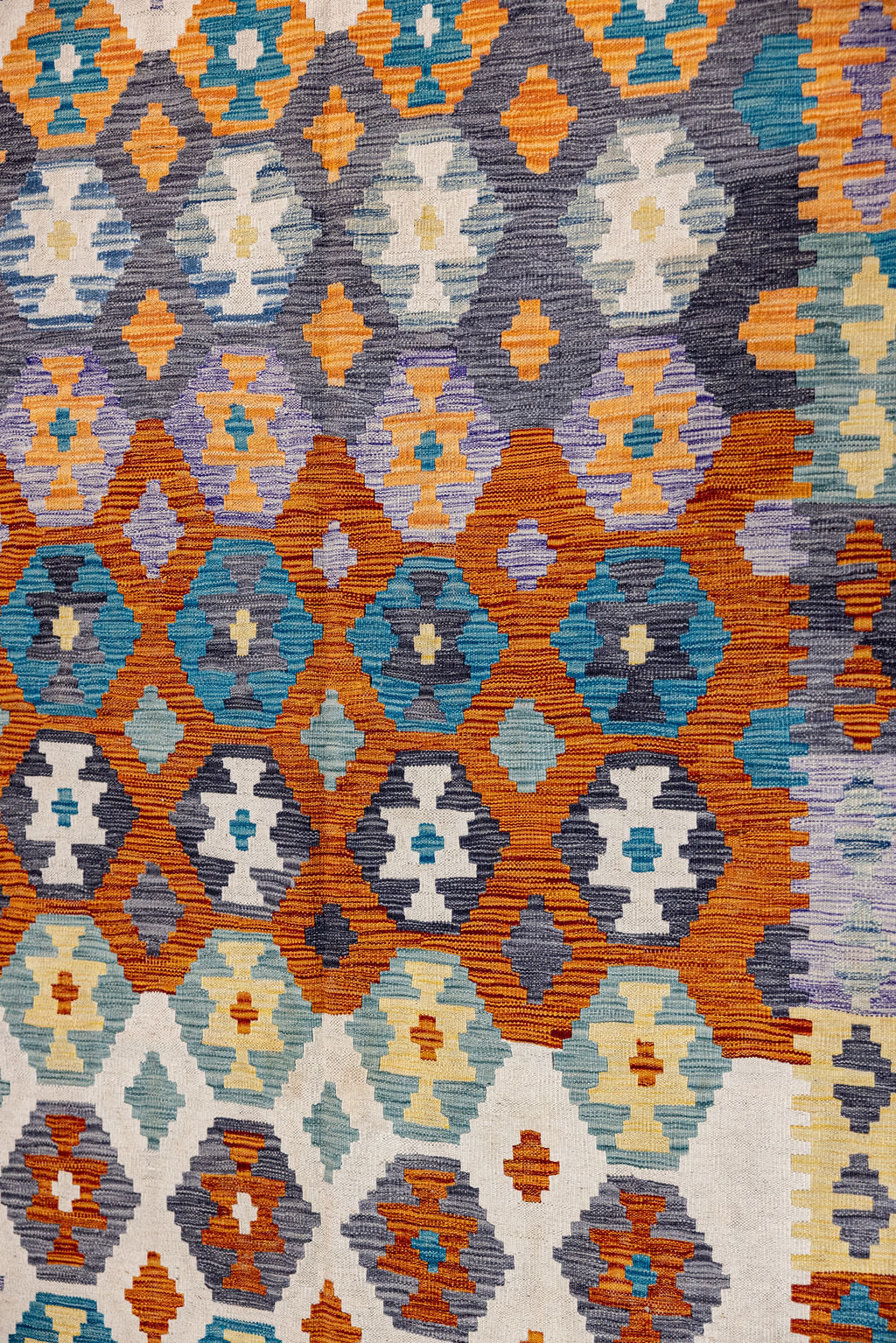 Multicolour Afghan Boho Wool Kilim 240cm x 176cm