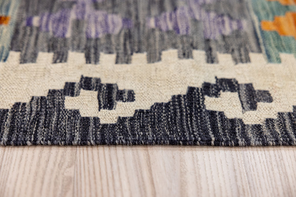 Multicolour Afghan Boho Wool Kilim 240cm x 176cm