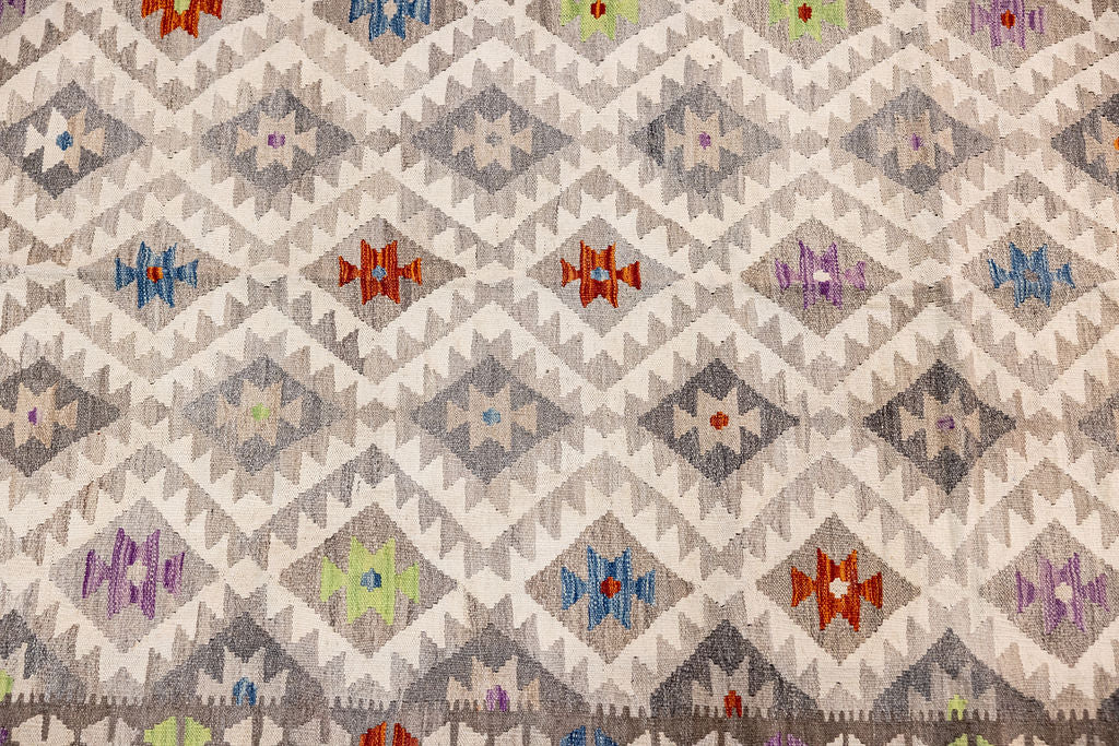 Muted Afghan Boho Wool Kilim 290cm x 198cm