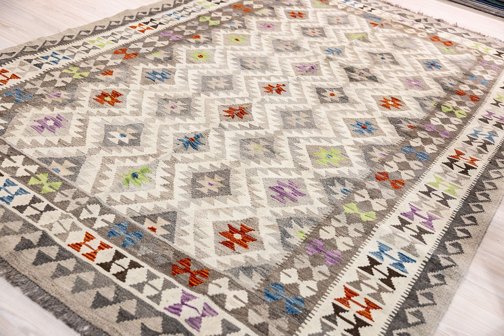 Muted Afghan Boho Wool Kilim 290cm x 198cm