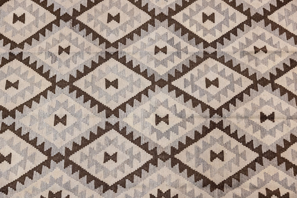 Earthy Cream Afghan Boho Wool Kilim 294cm x 290cm