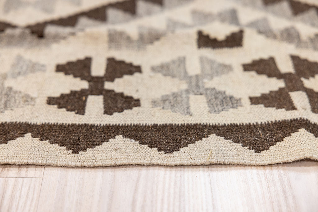 Earthy Cream Afghan Boho Wool Kilim 294cm x 290cm