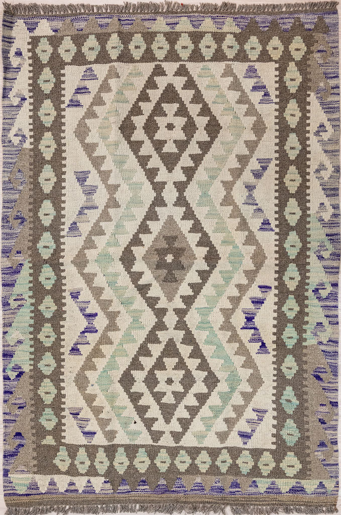 Muted Afghan Boho Wool Kilim 149cm x 103cm