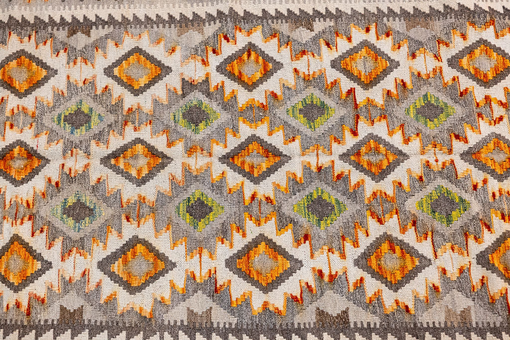 Multicolour Afghan Boho Wool Kilim 298cm x 196cm