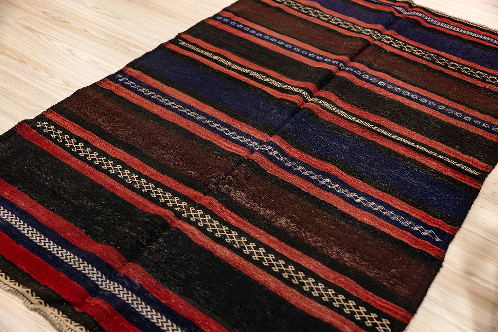 Vintage Persian Wool Kilim 224cm x 123cm
