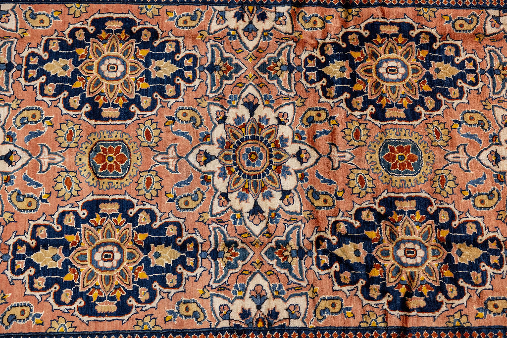 Light Salmon Persian Herati Wool Rug 220cm x 153cm