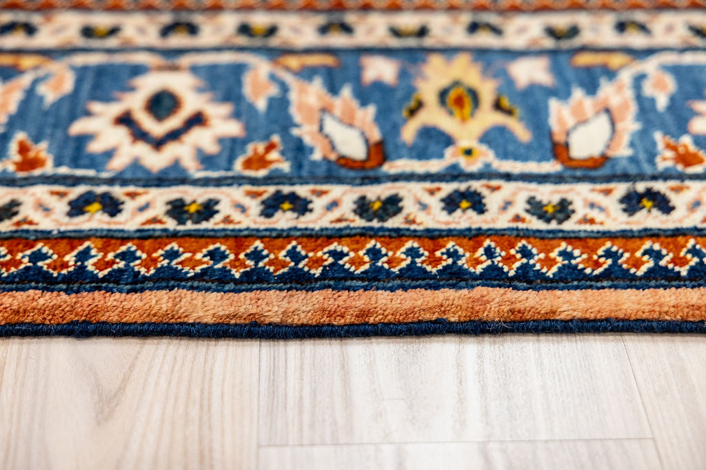 Light Salmon Persian Herati Wool Rug 220cm x 153cm
