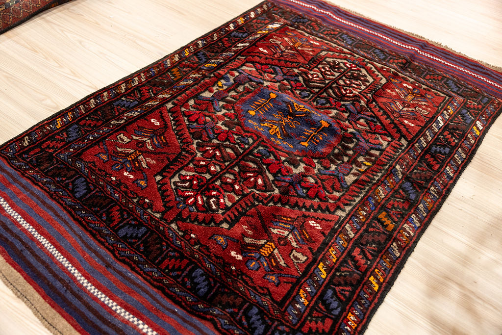 Red Persian Sumak Wool Rug 187cm x 120cm