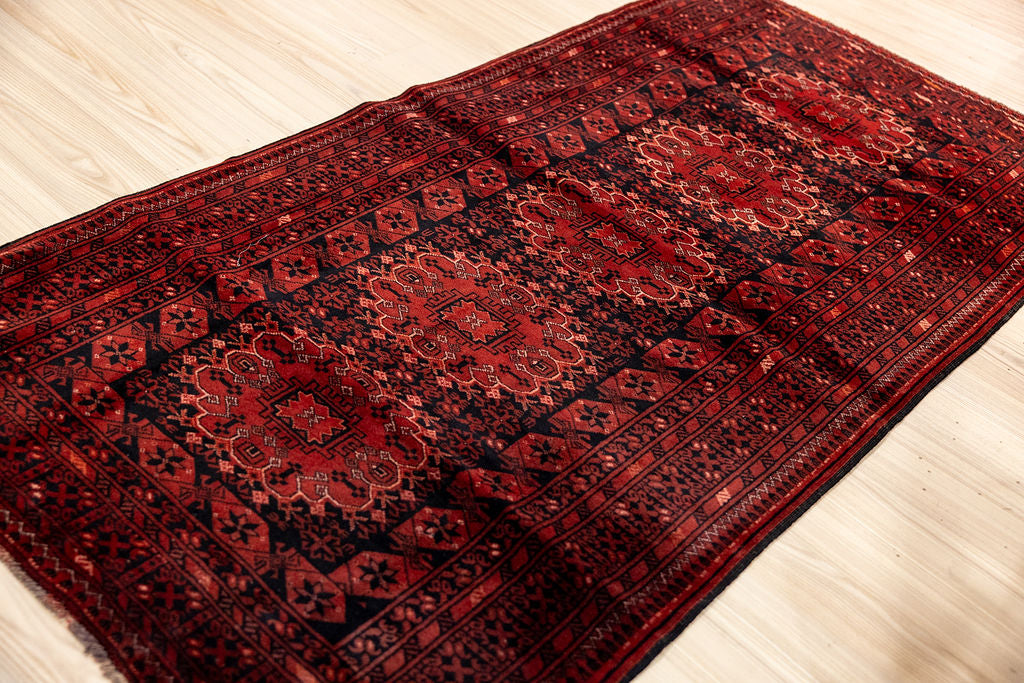 Red Vintage Afghan Khal Runner 197cm x 100cm