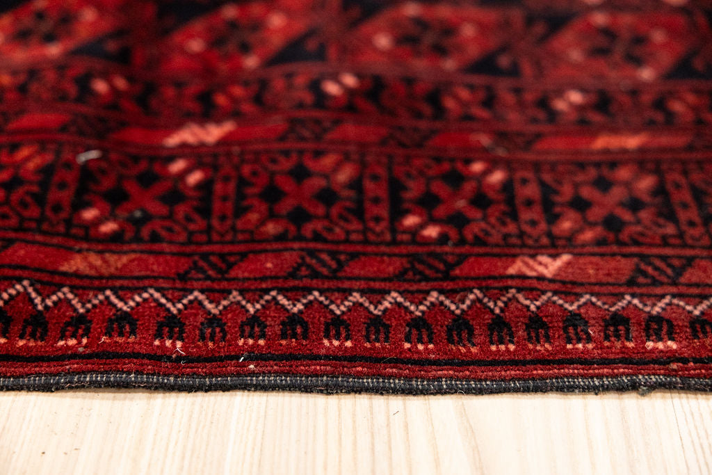 Red Vintage Afghan Khal Runner 197cm x 100cm