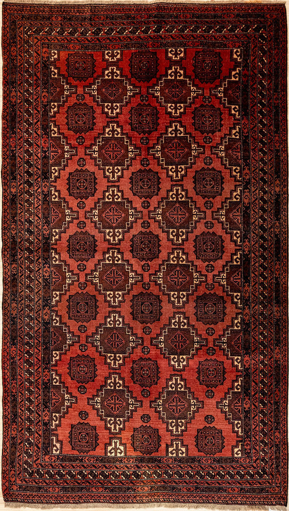 vintage Persian Turkoman Wool Rug 205cm x 120cm